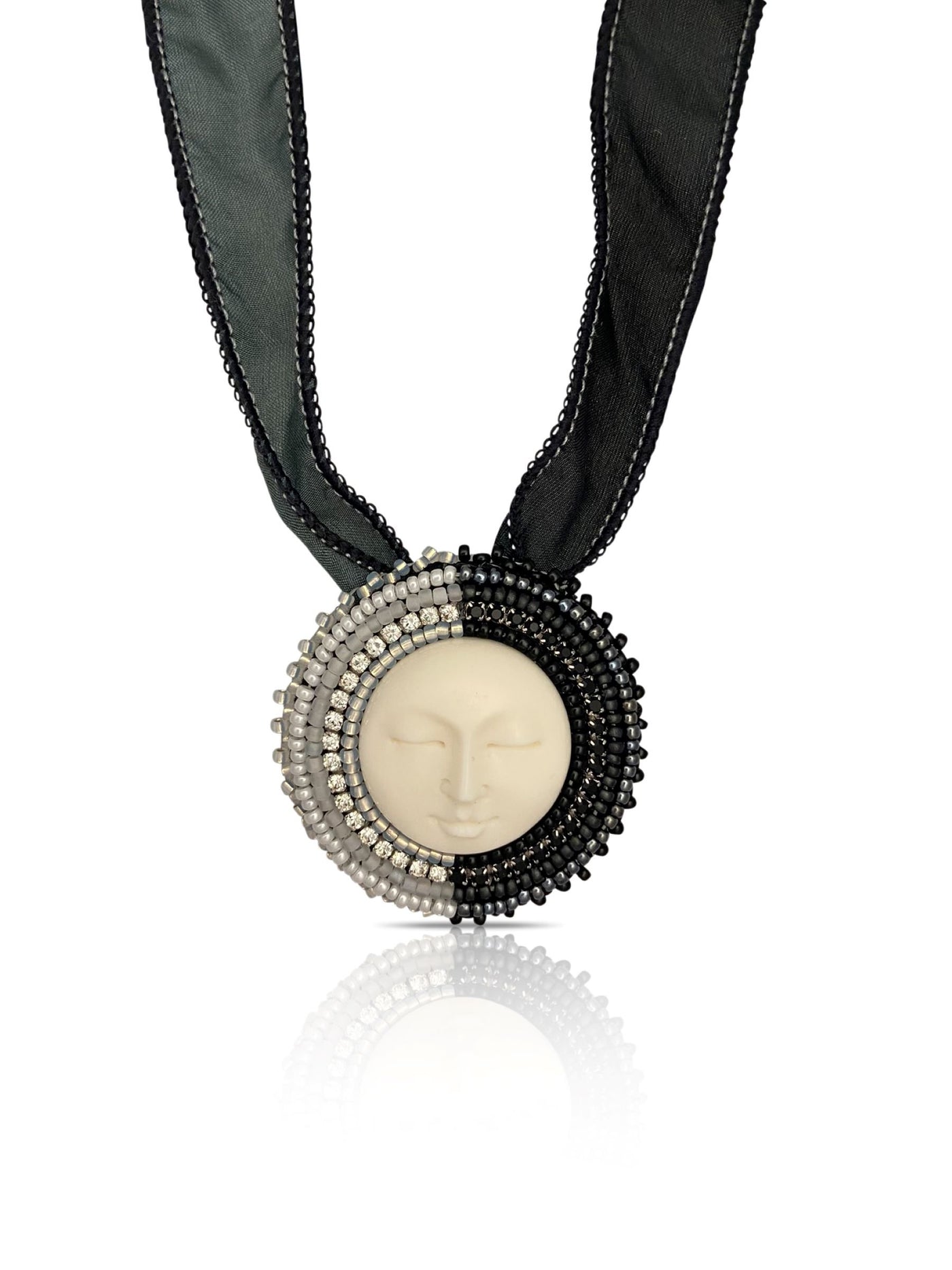 Night and Day Full Moon Pendant Necklace