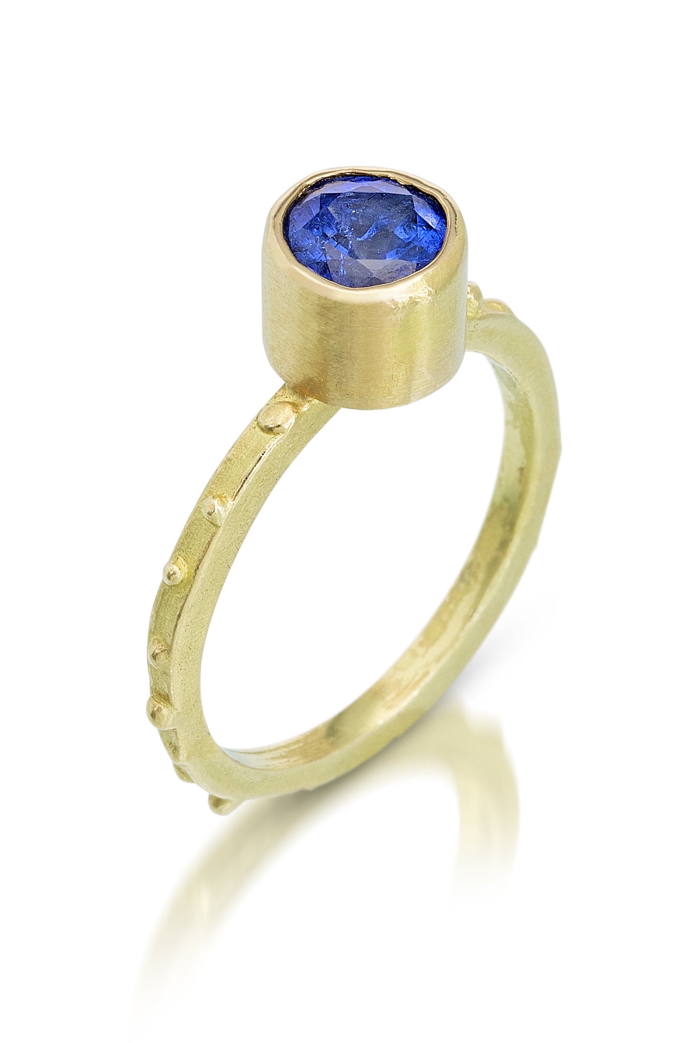 Blue Sapphire 18K Stacking Ring