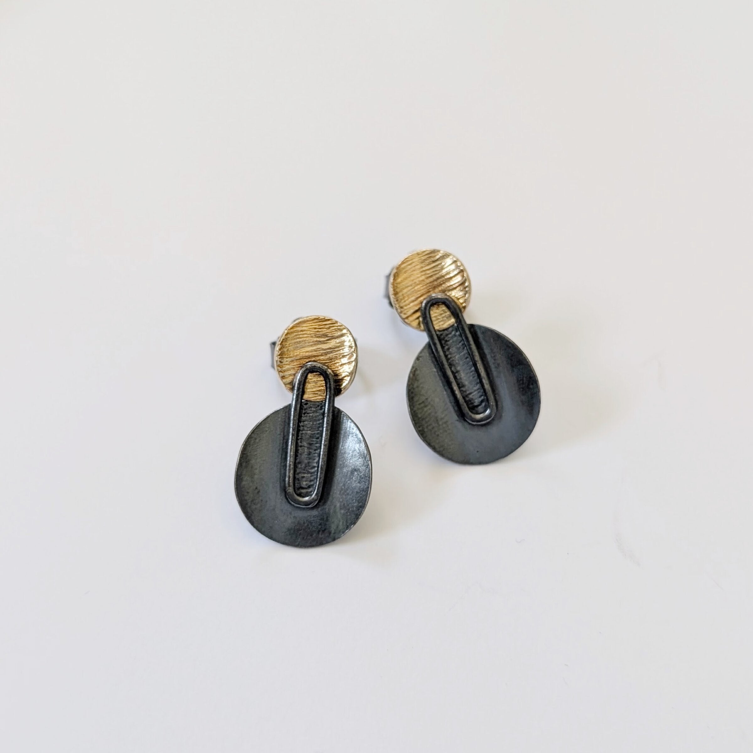 Silver & Gold Dual Circle Earrings