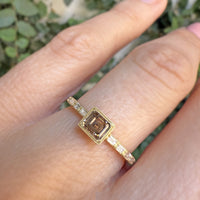 Champagne Diamond West Side Ring