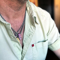 Copper Pendant with Black Diamonds
