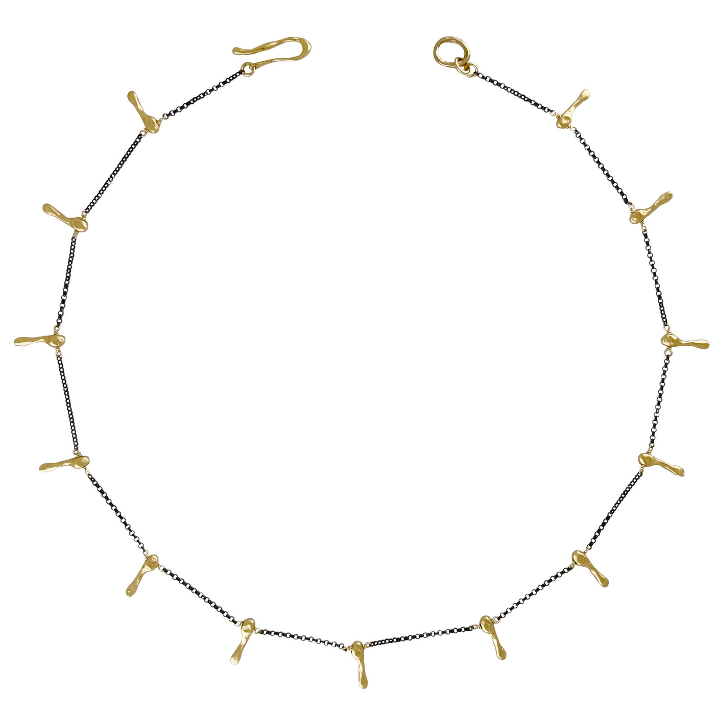 Calima Bronze & Oxidized Silver Chain Necklace
