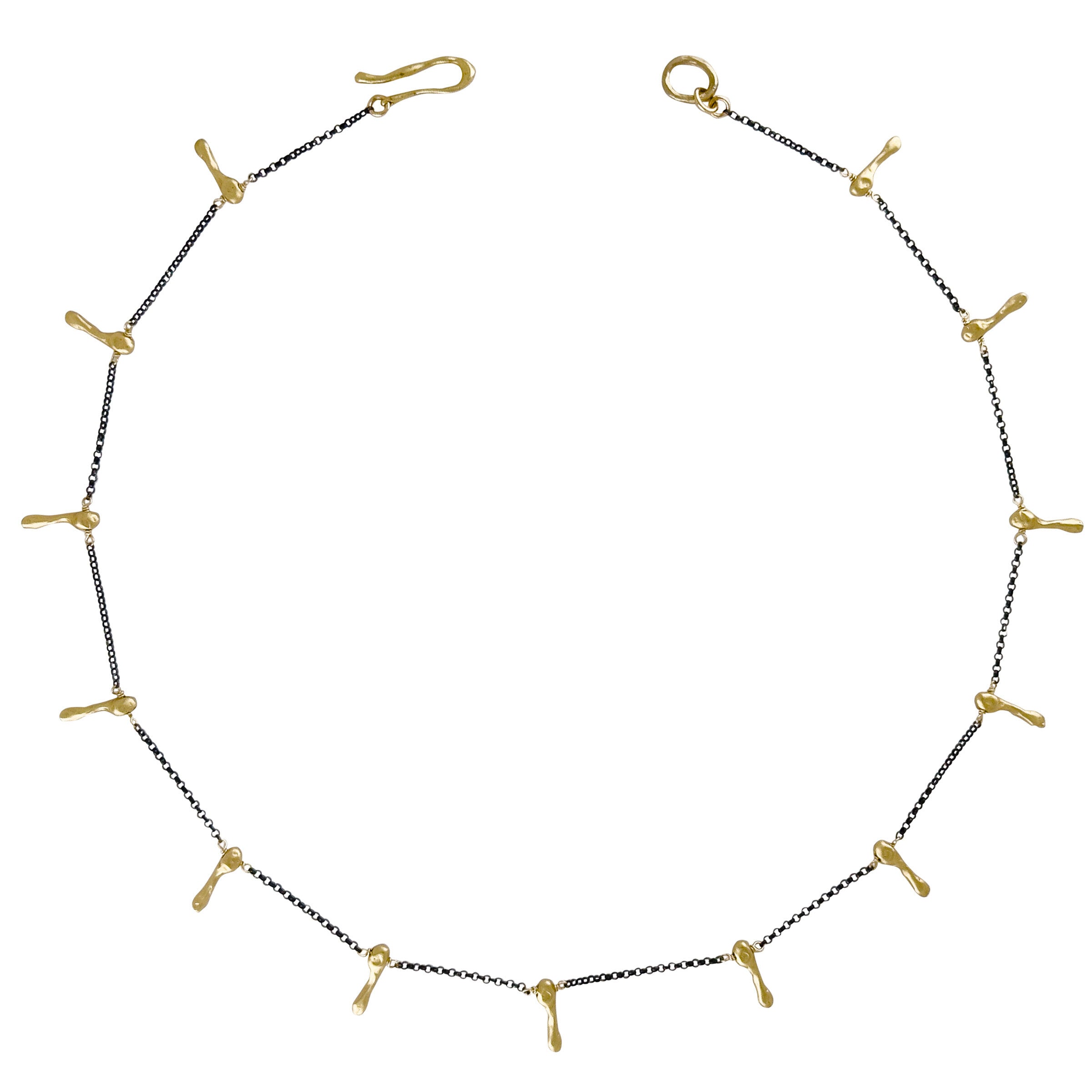 Calima Bronze & Oxidized Silver Chain Necklace