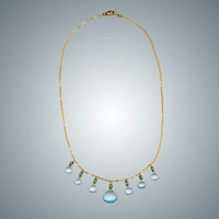 Light Blue Topaz Hearts Necklace II