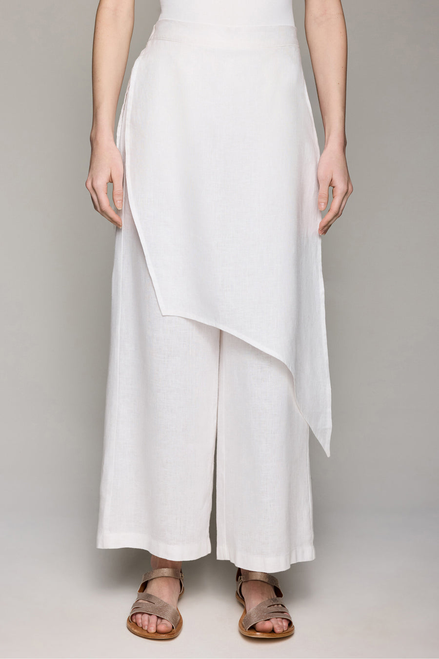 Pure Linen Skirted Pant