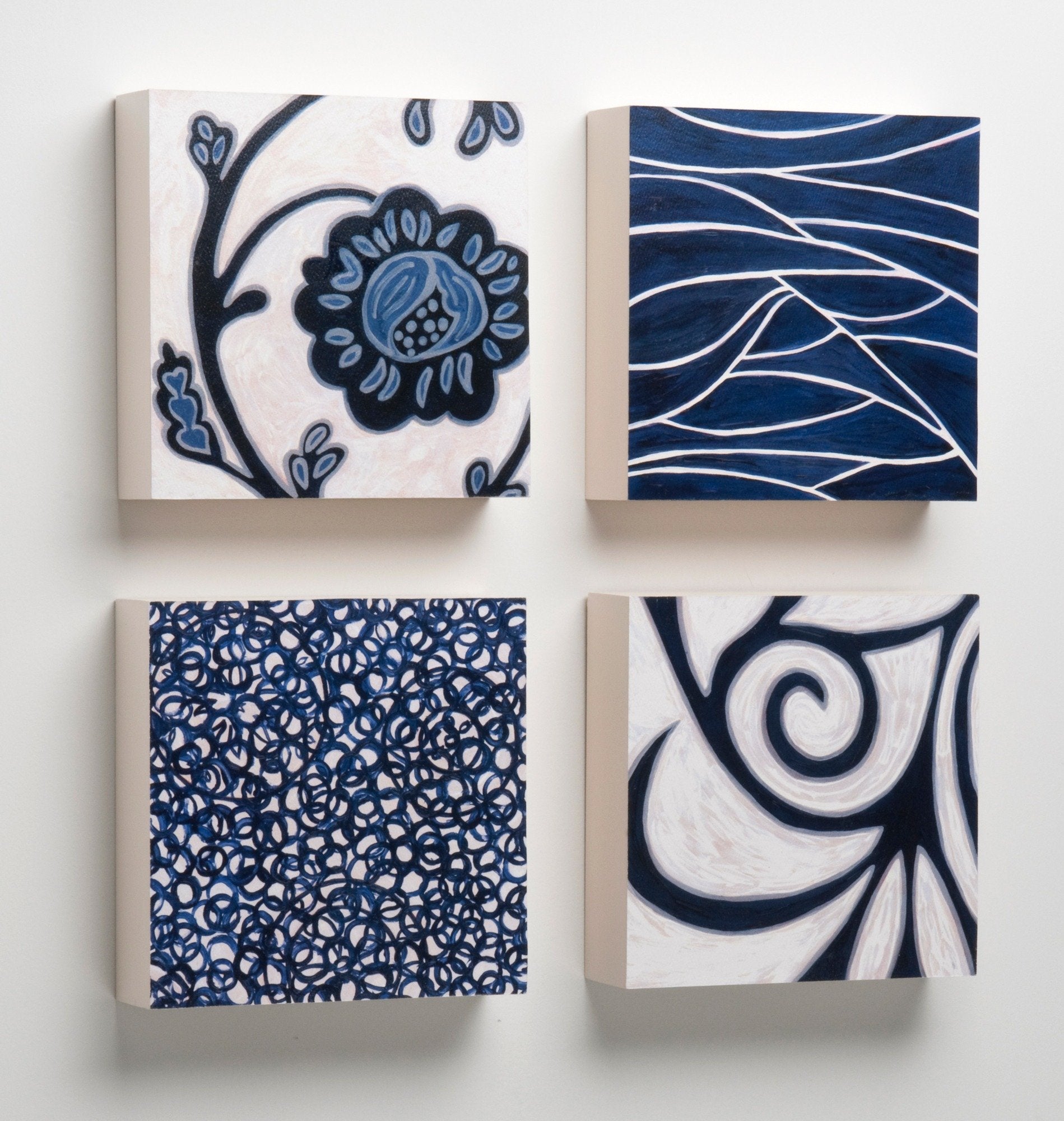 Blossom, Stream, Branch, Pebbles Wooden Tiles
