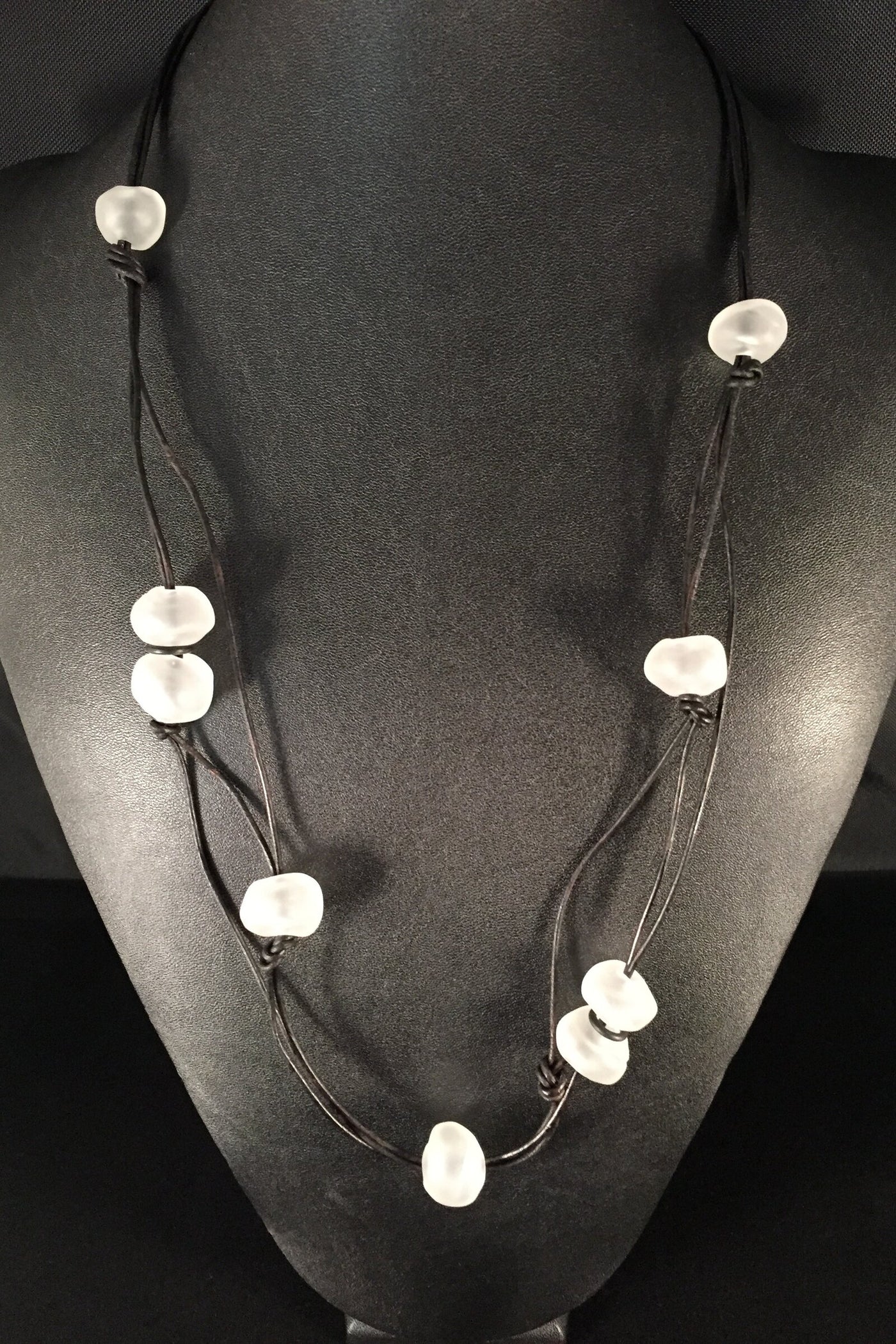 Baroque Bead Leather Necklace