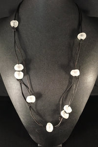 Baroque Bead Leather Necklace