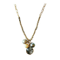 Precious Pearls and Rutilated Quartz Necklace