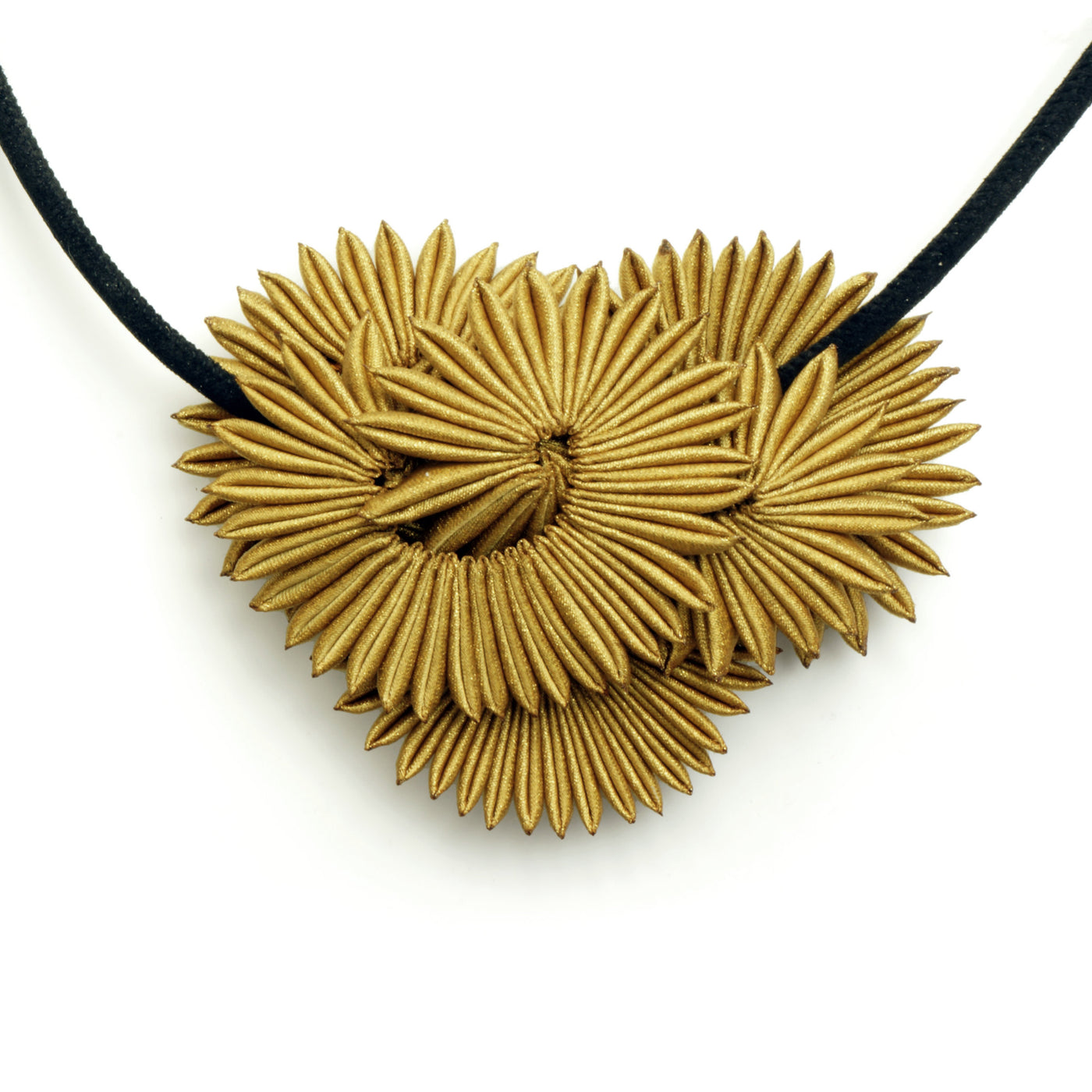 Gold Chrysanthemum Slide Necklace