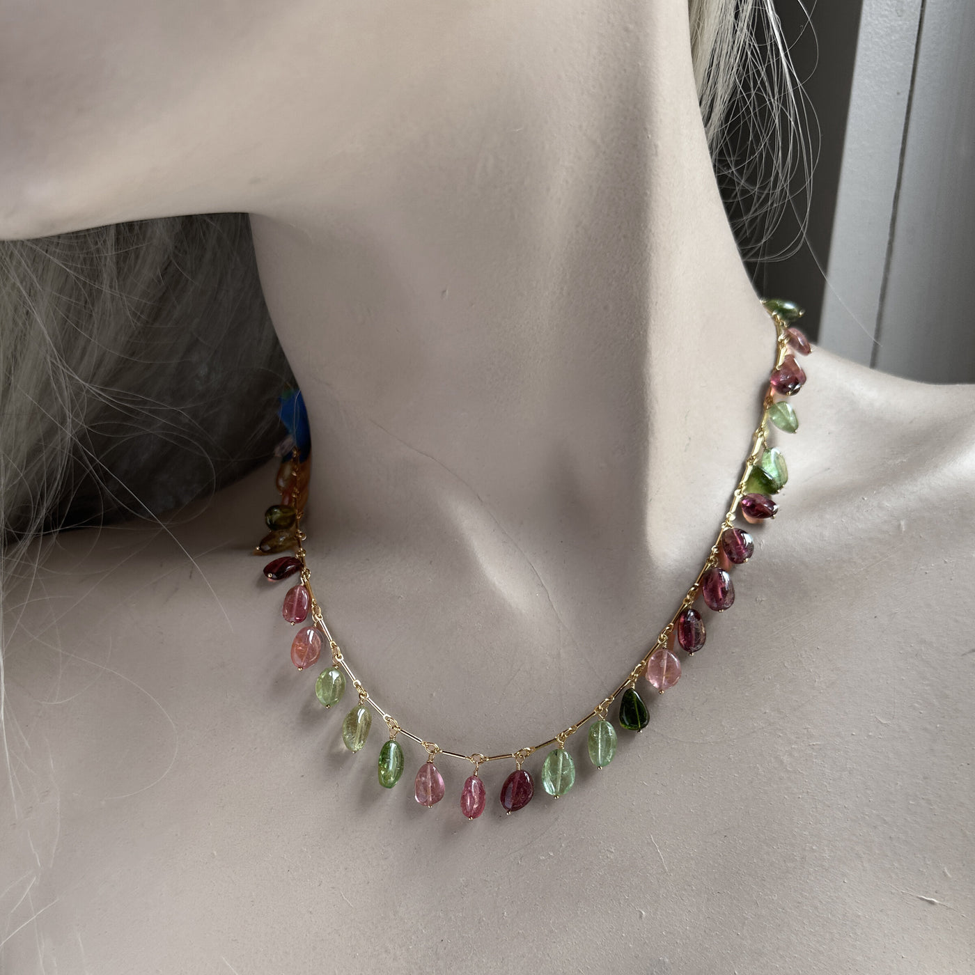 Smooth Tourmaline Gem Necklace