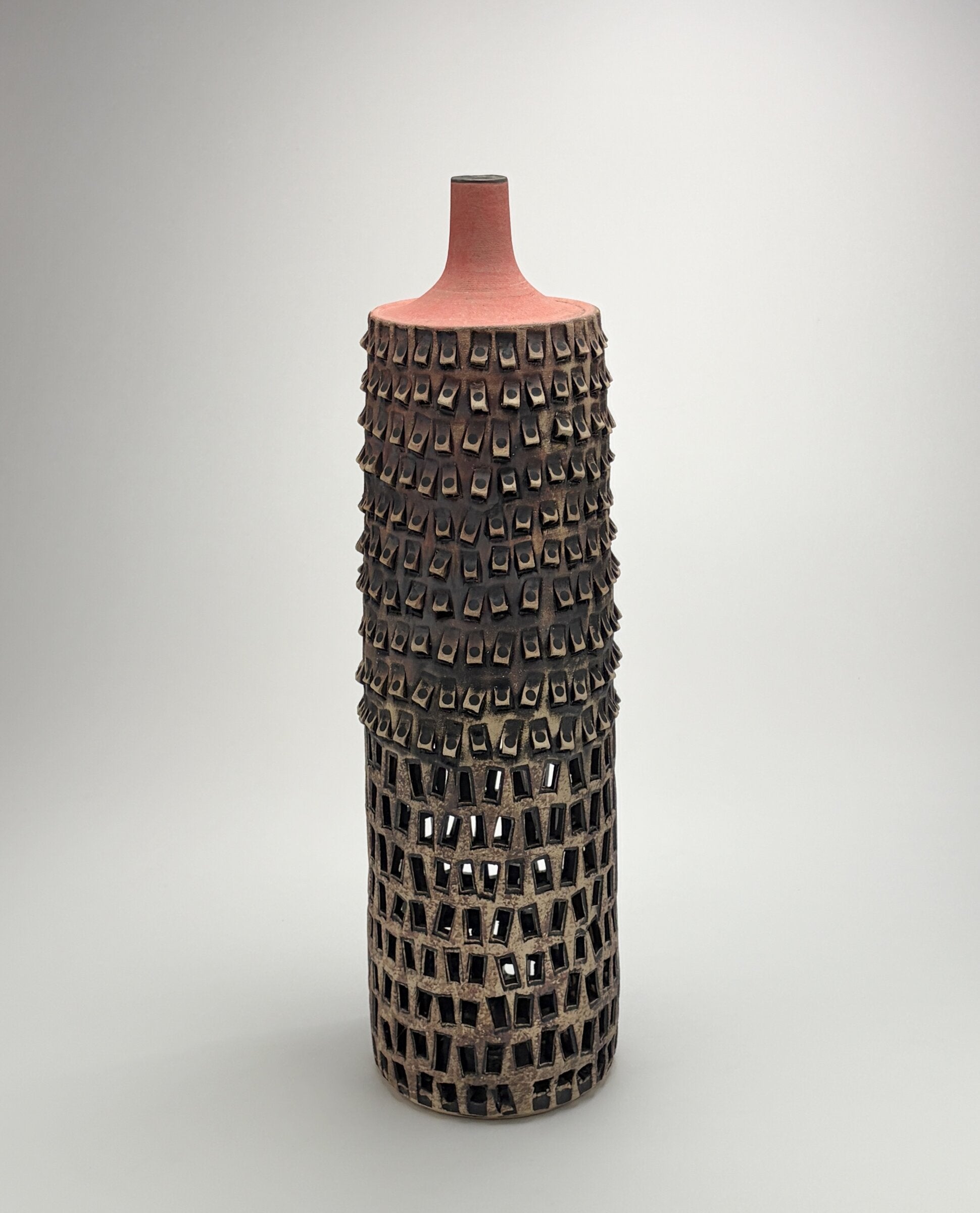 Black and Red Carved Vessel