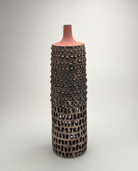 Black and Red Carved Vessel