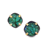 Opal Cushion Button Earrings