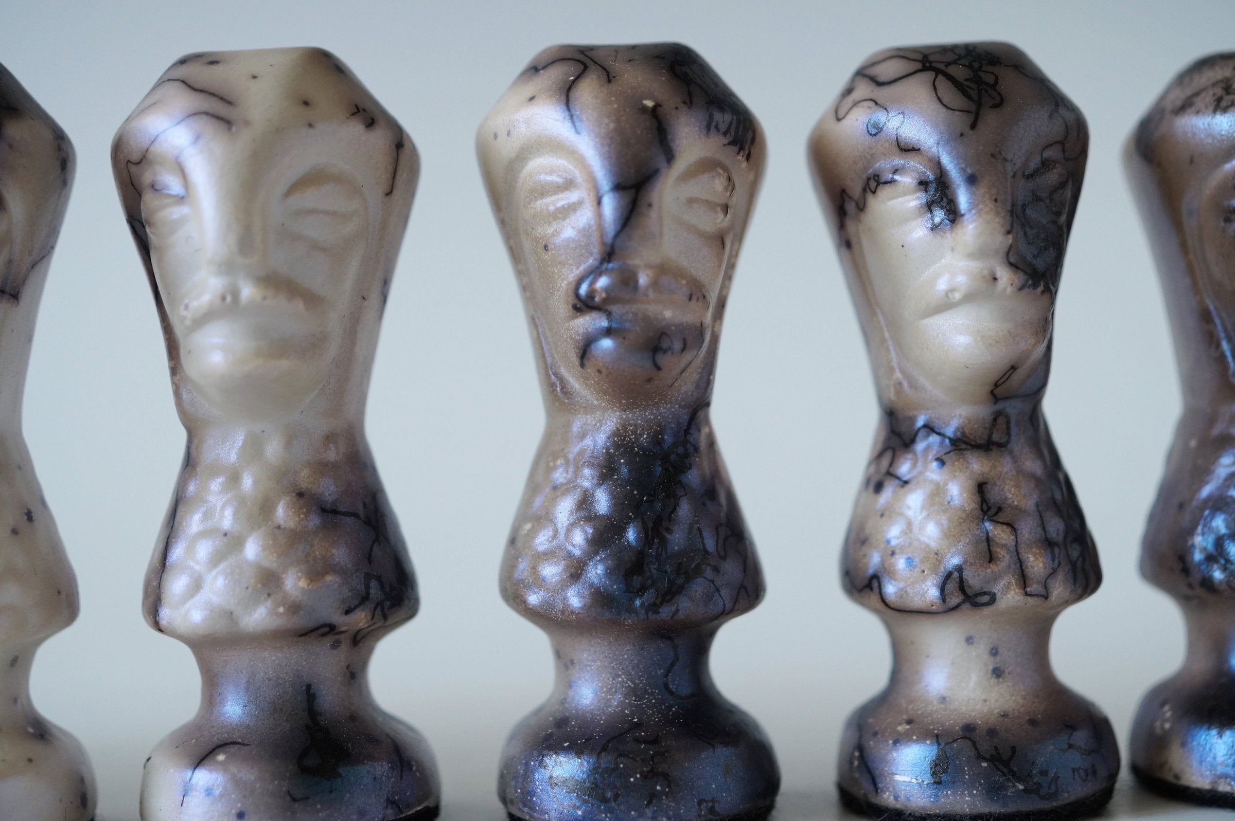 Handmade Raku Chess Set IV
