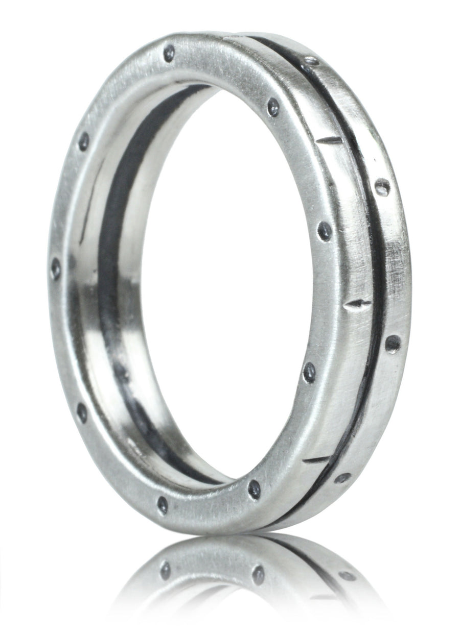 Sterling Double Stack Stamped Ring | Photo by Chris Patunas