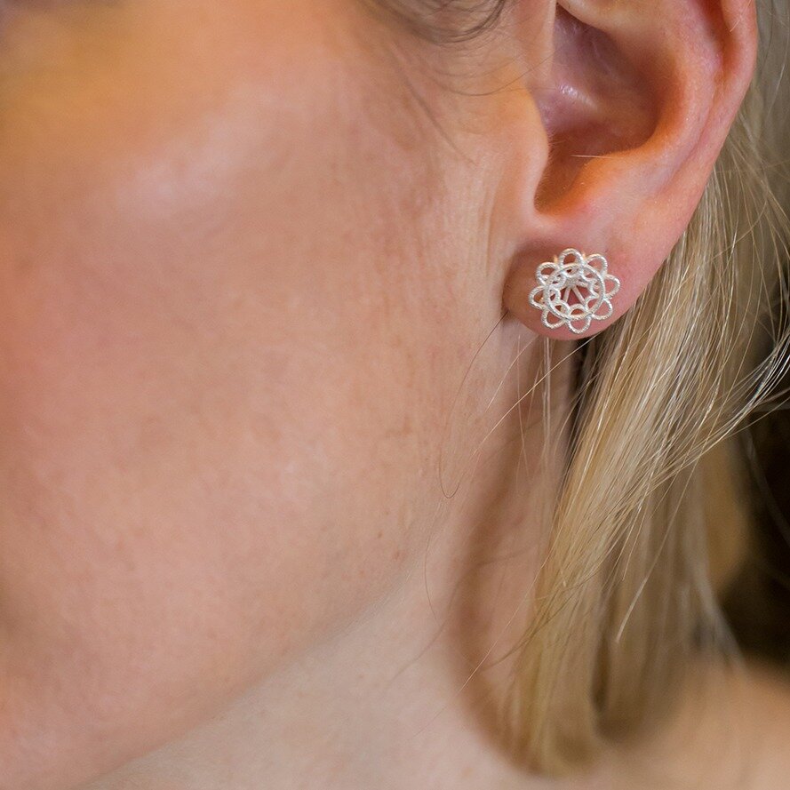 Small Doily Stud Earrings