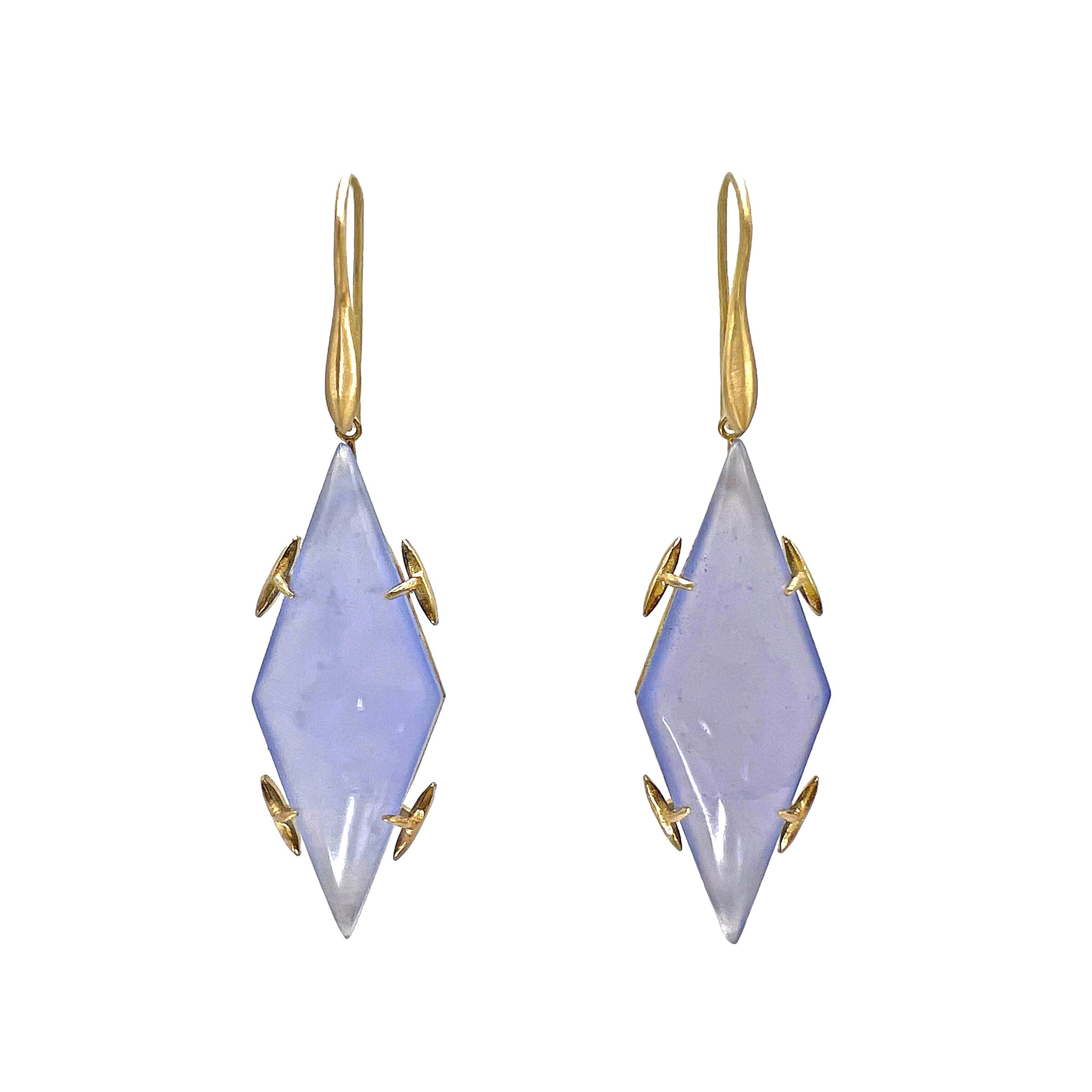 Chalcedony Kite Drop Earrings