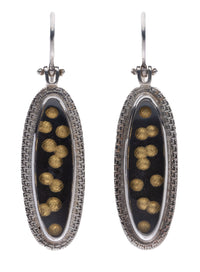 Framed Gold Bubble Earrings