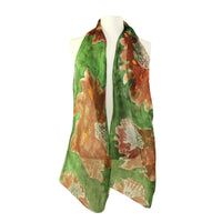 Amaryllis Orange-Hand painted silk scarf