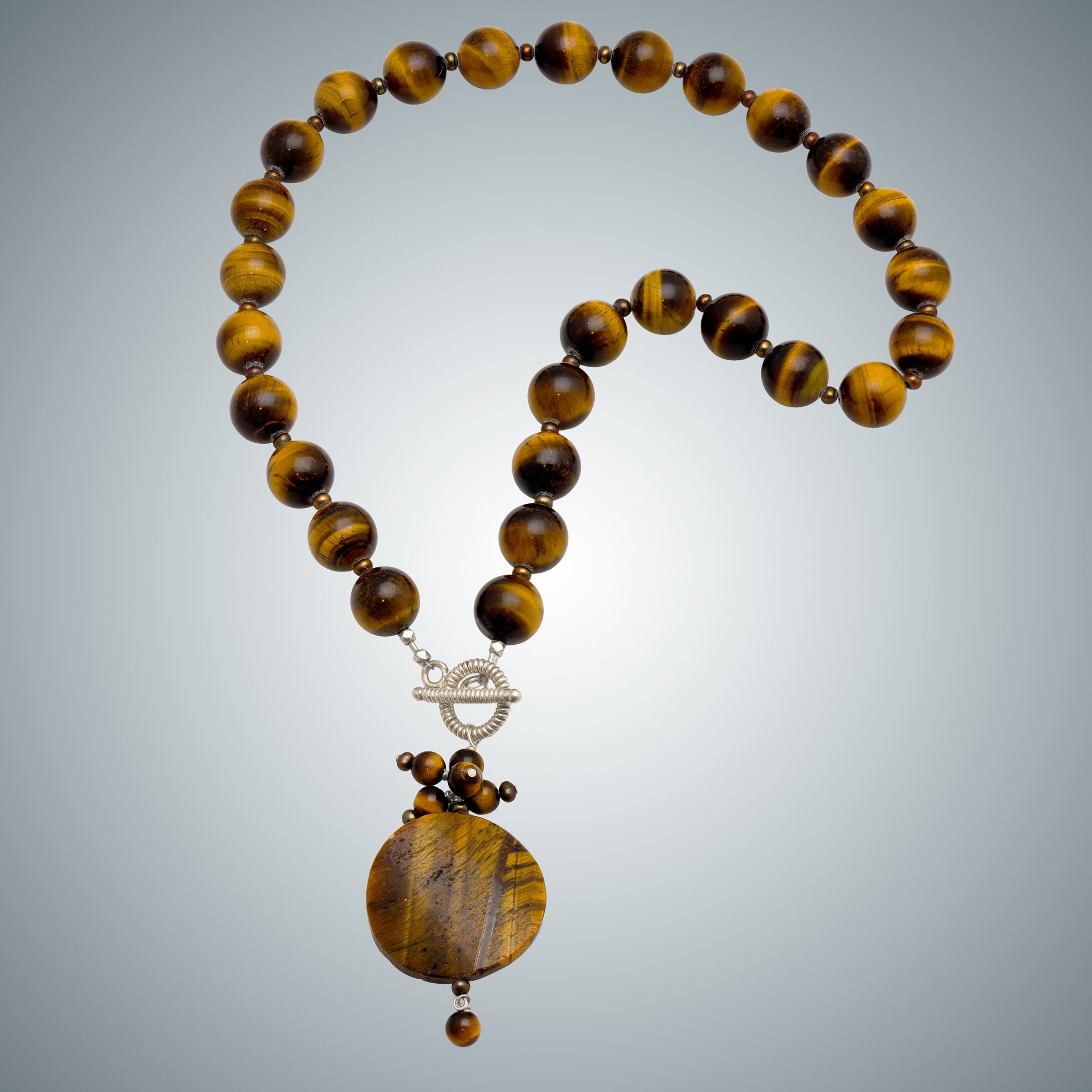 Tiger Eye & Sterling Silver Necklace