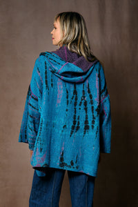 Kantha Hoodie Poncho