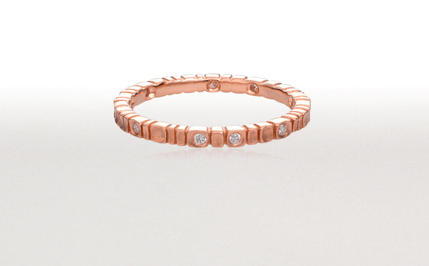 2mm rose gold with diamonds