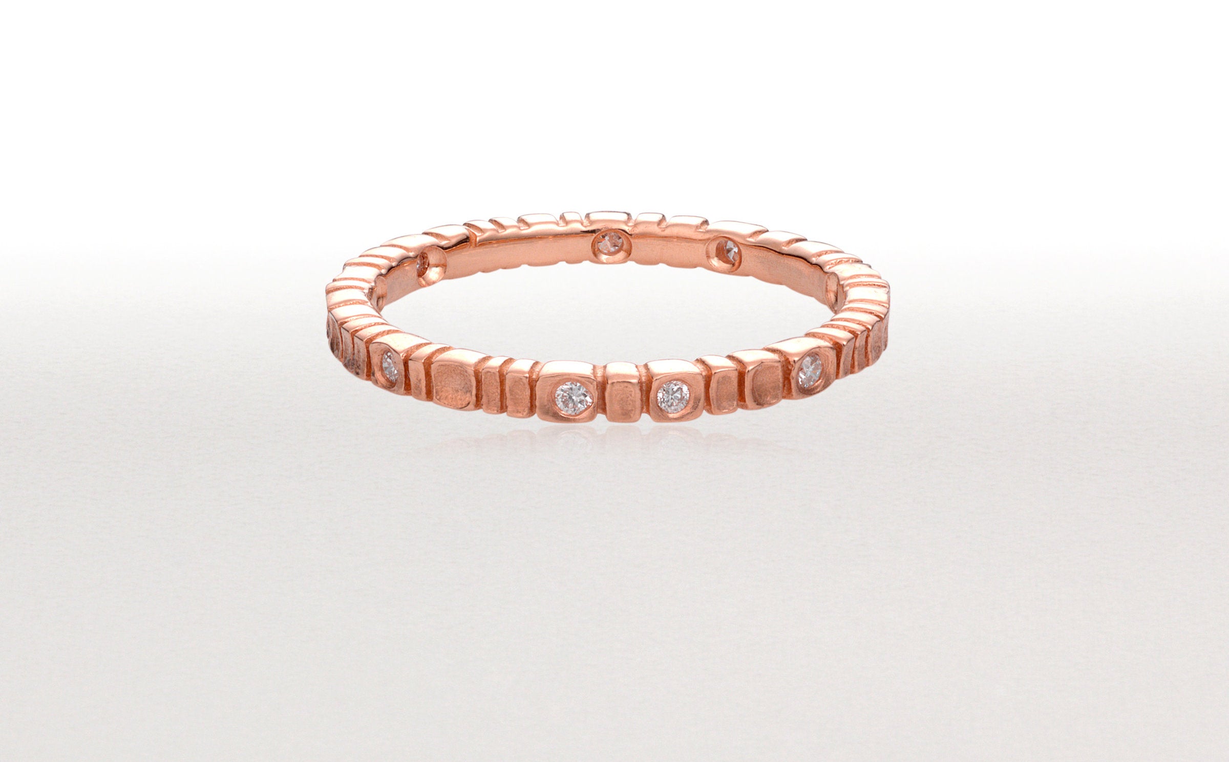 2mm rose gold with diamonds