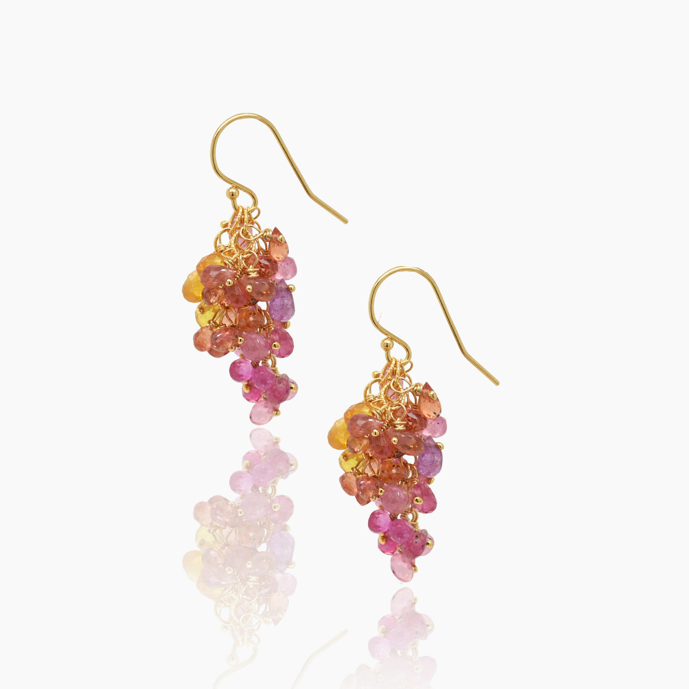 Tiers of Sapphire Gold Earrings