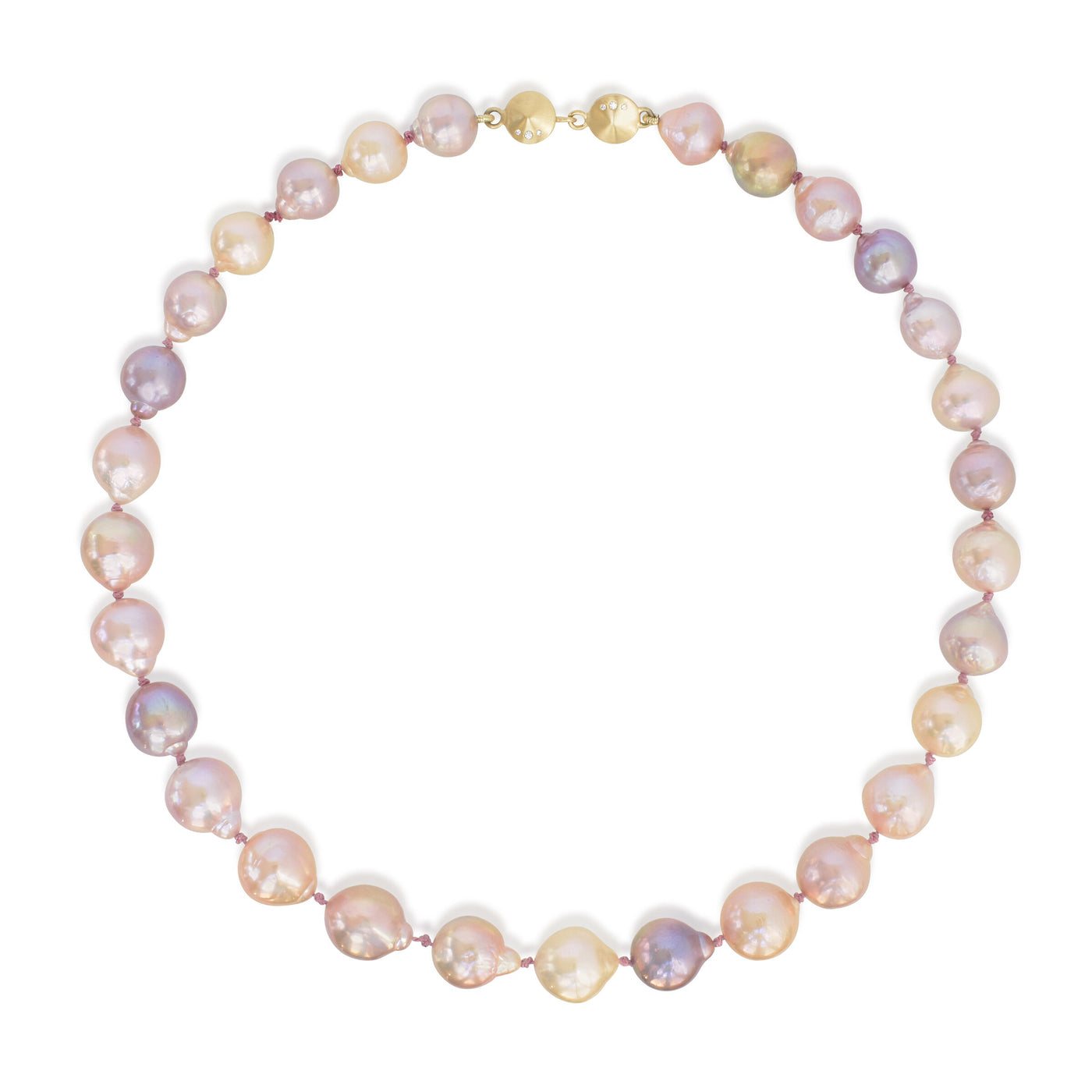 Multi-colored Freshwater Pearl Baroque Strand with Circle Clasp