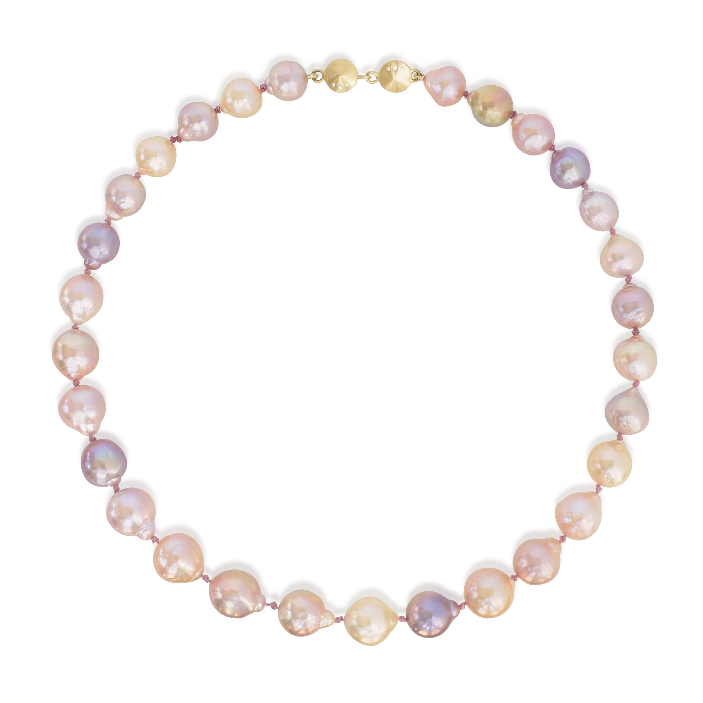 Multi-colored Freshwater Pearl Baroque Strand with Circle Clasp