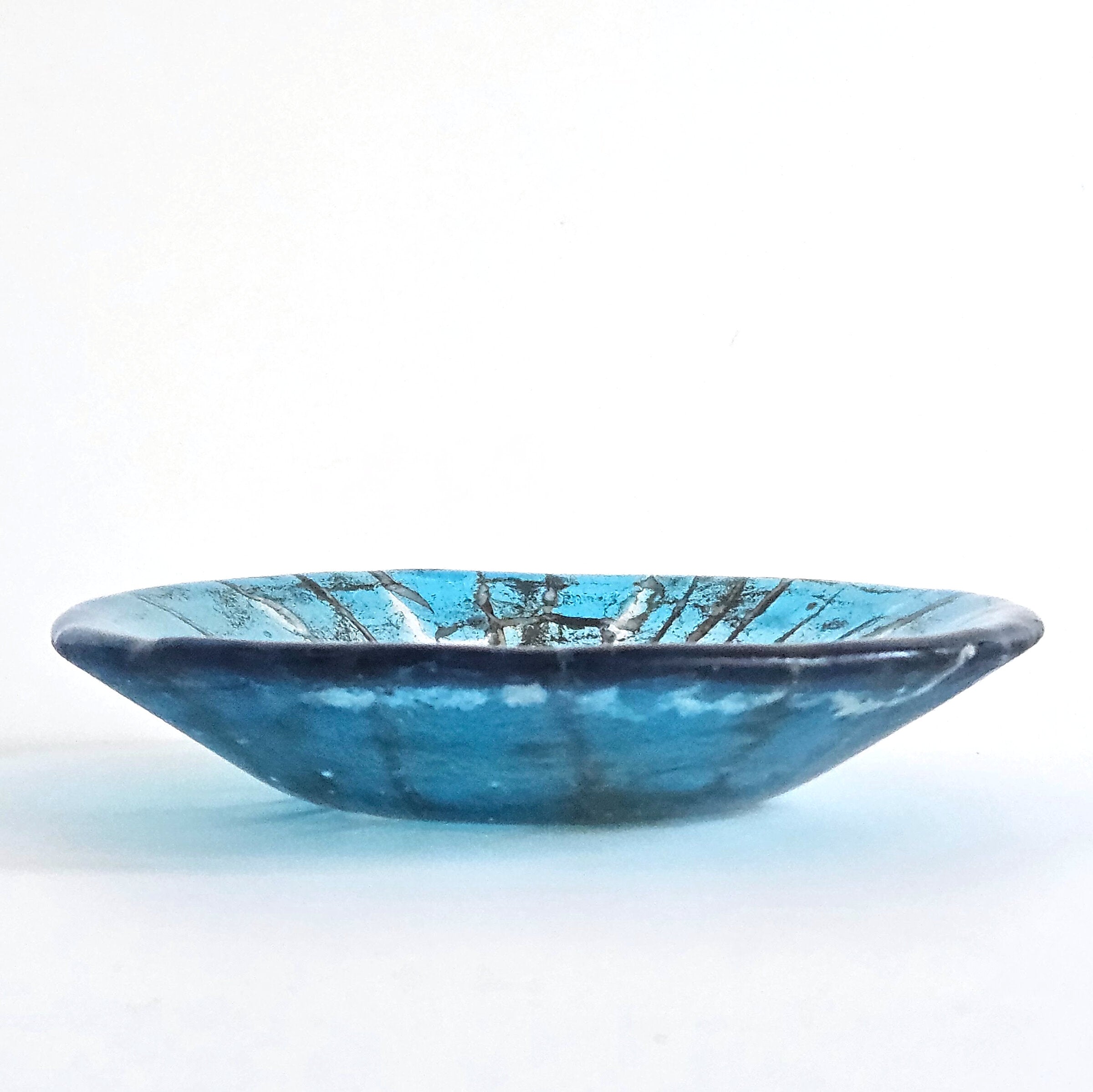 Turquoise Sculptural Glass Bowl - Resilience Series