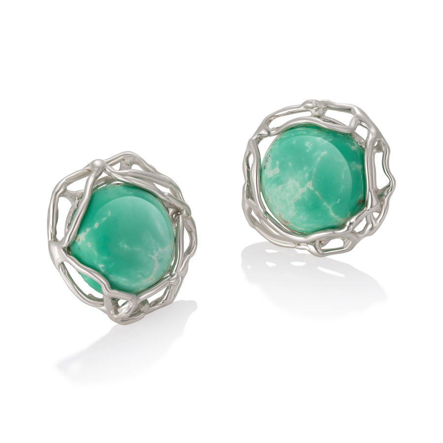 Variscite Post Earrings | Photo by Berlian Arts
