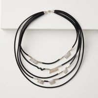 Silver Cascade of Textures Necklace