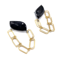 Chain & Onyx Earrings