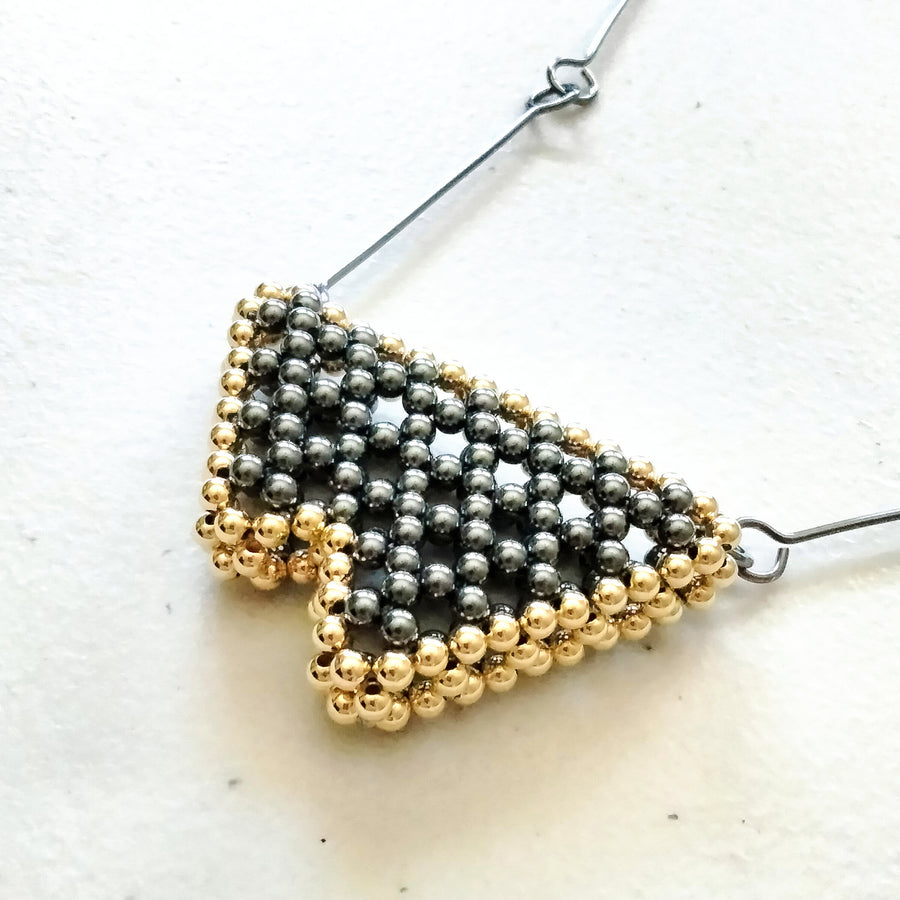 Beaded Triangular Necklace