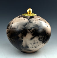 Horsehair Vessel with Brass Finial