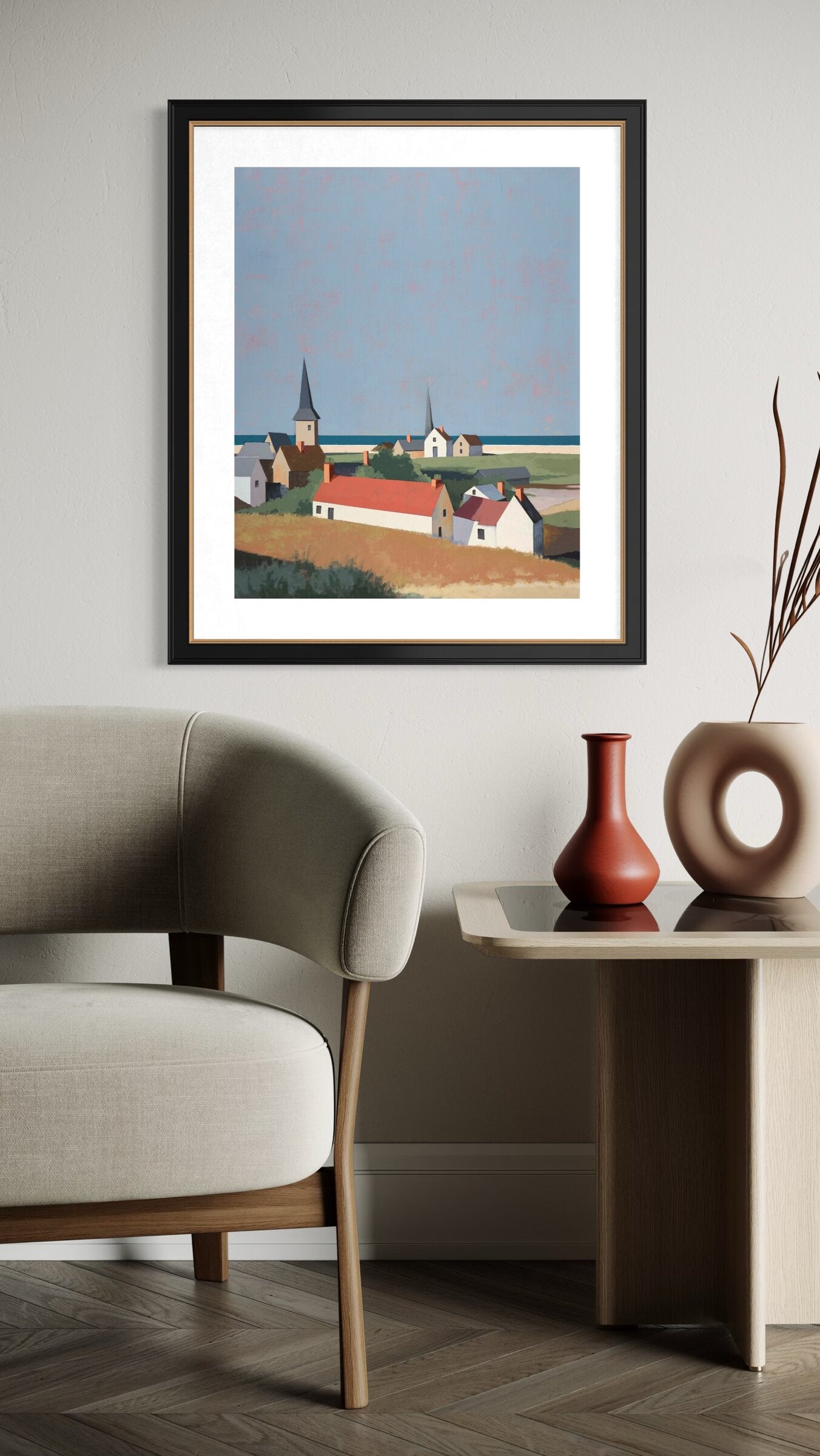 French Coastline with Wheat Fields