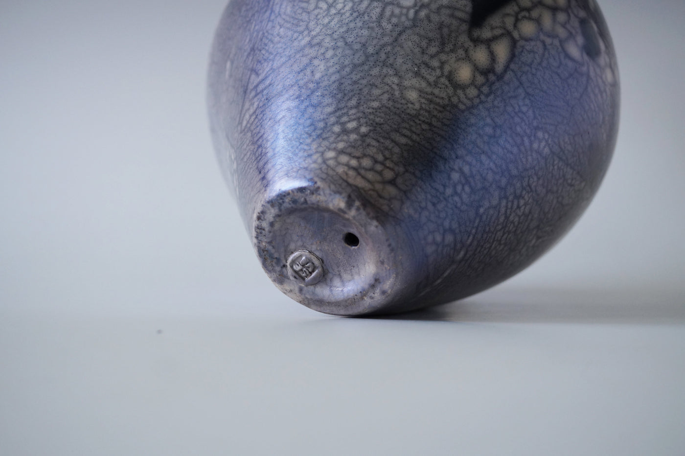 Nerida Coil Blue Iridescent Raku Vessel