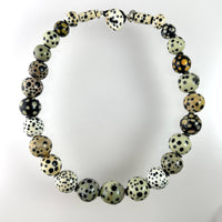 Creamy Dalmatian Bead Necklace