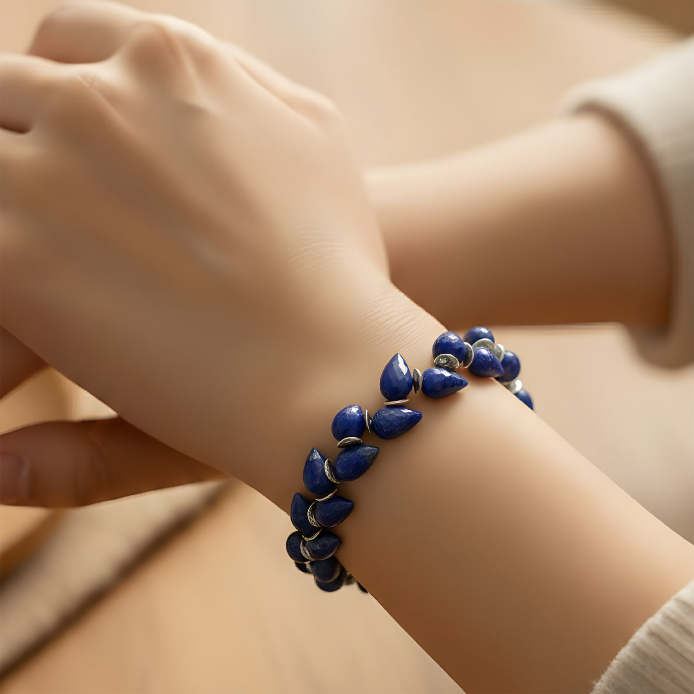 Lapis Herringbone Bracelet