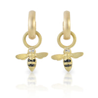 Bee Charm Hoop Earrings