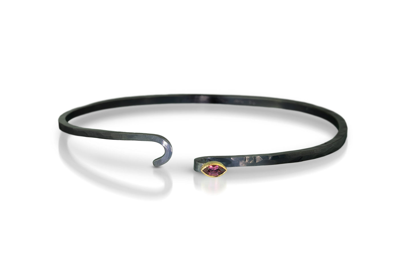 Rhodolite Garnet with the clasp open