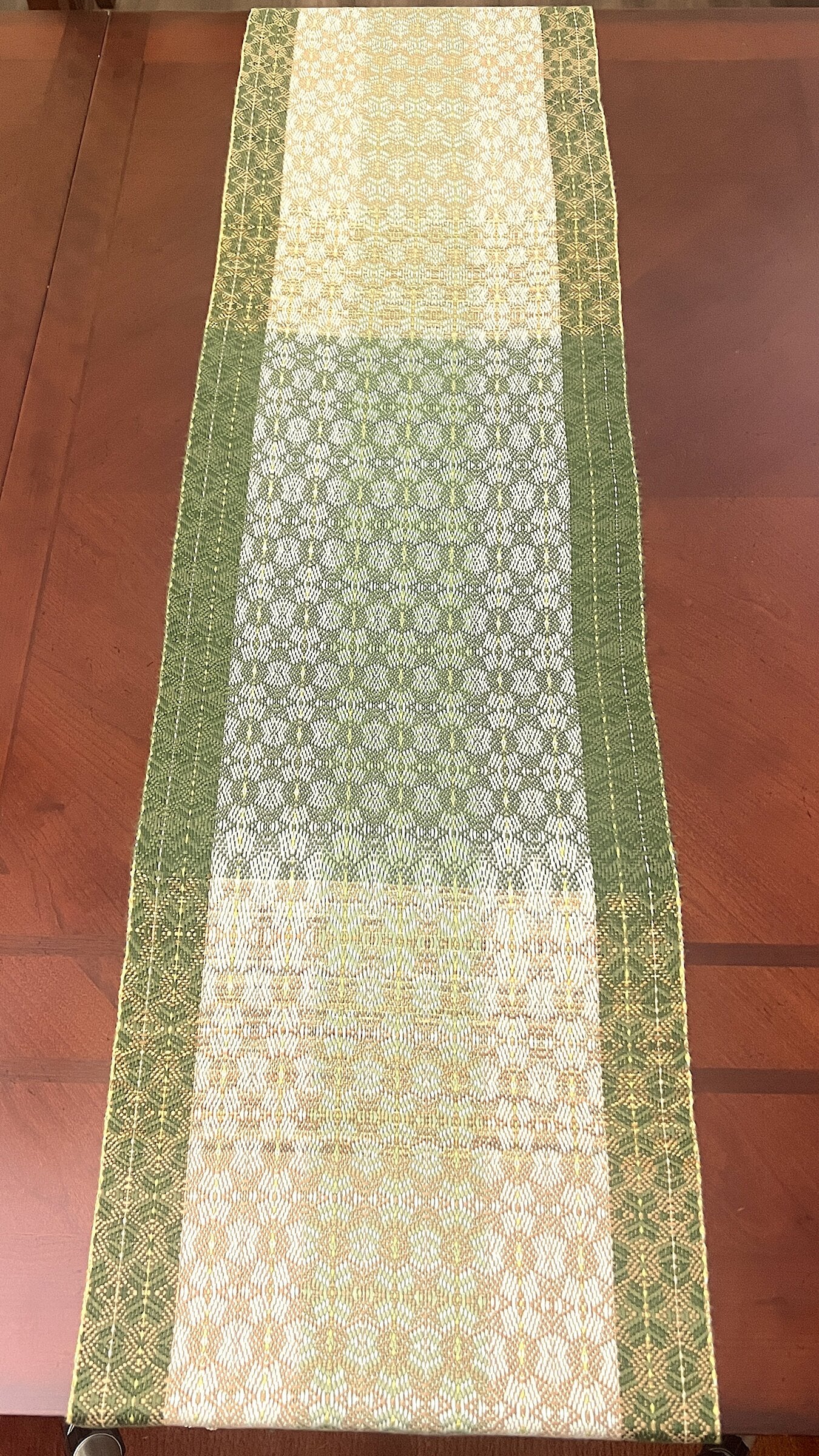 Antique Brass Handwoven Bamboo Pub Table Runner