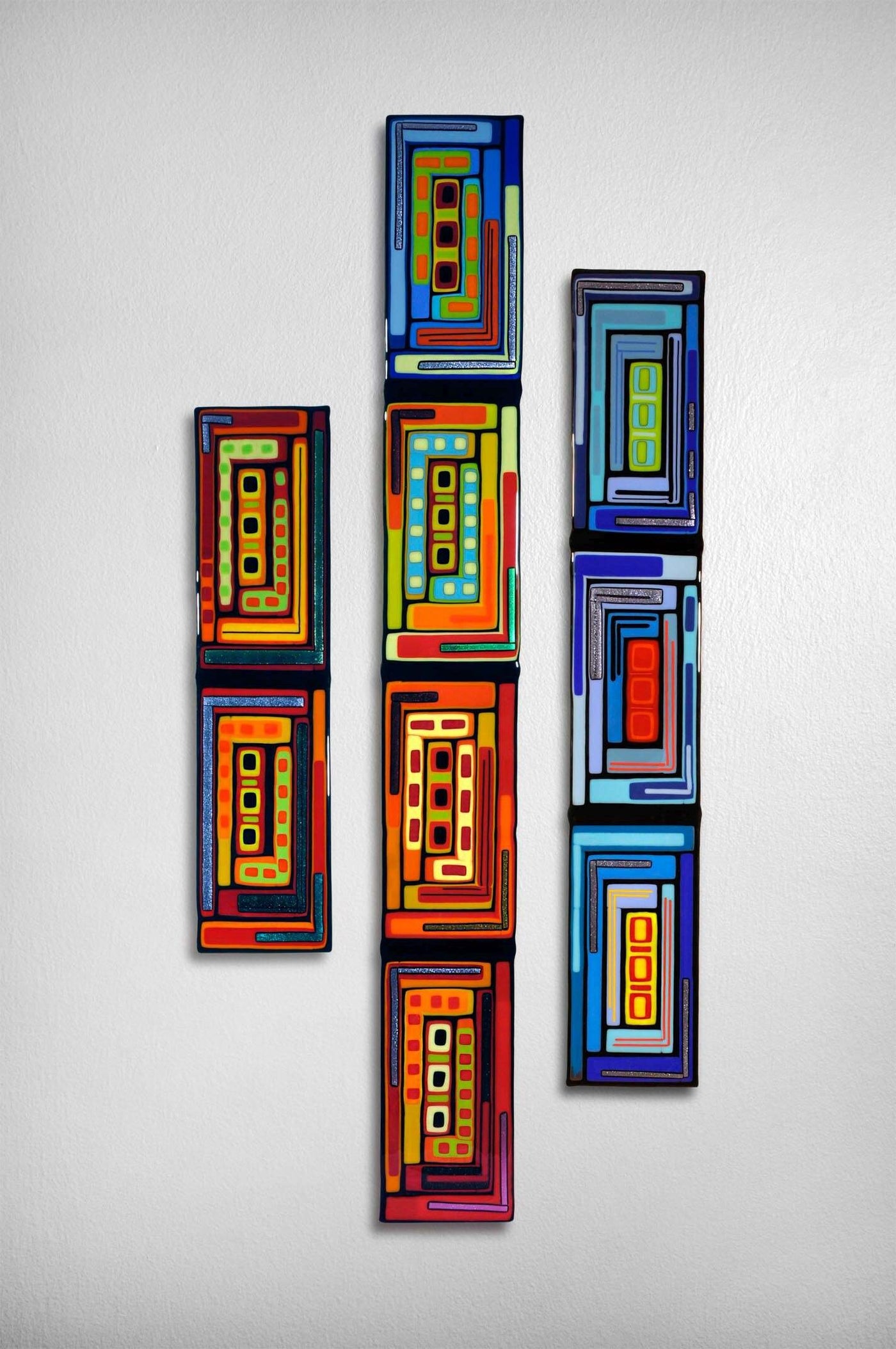 Log Cabin Triptych Wall Panels