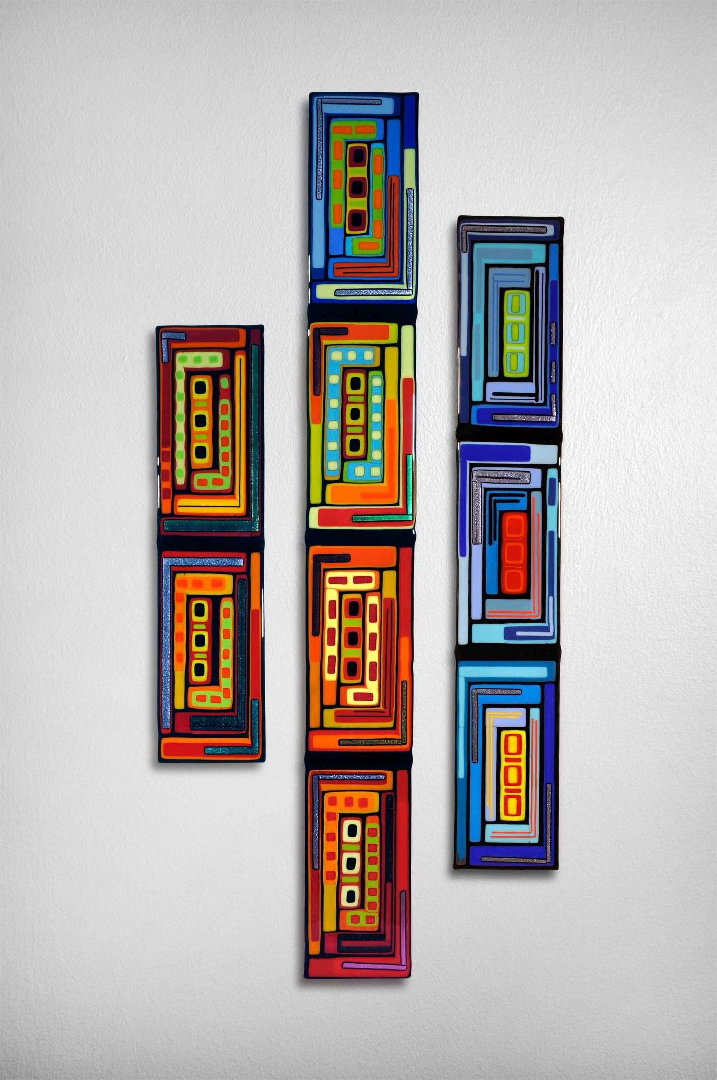 Log Cabin Triptych Wall Panels