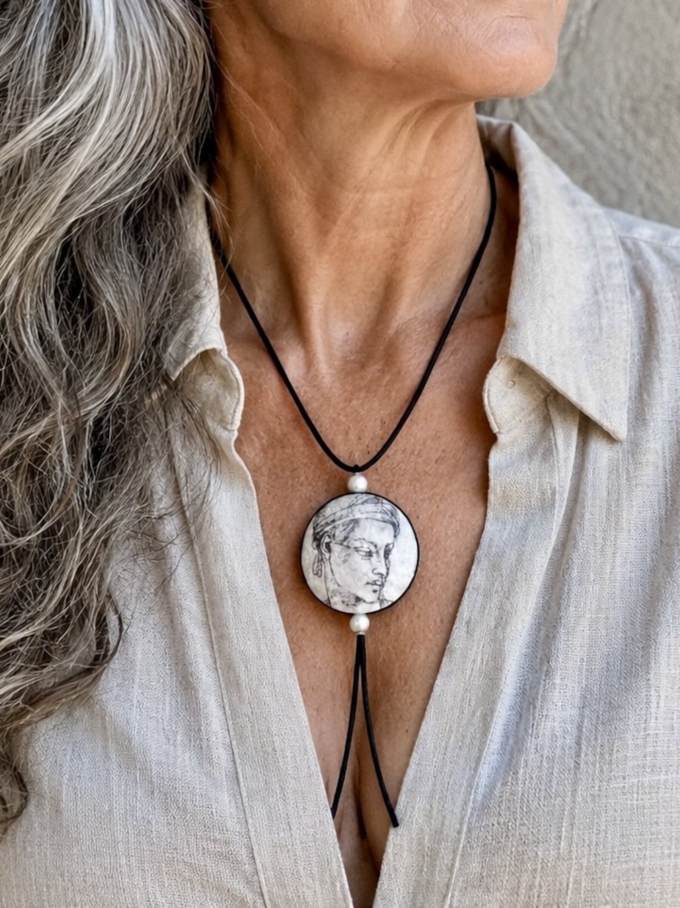 Florentine Reversible Silk Art Pendant