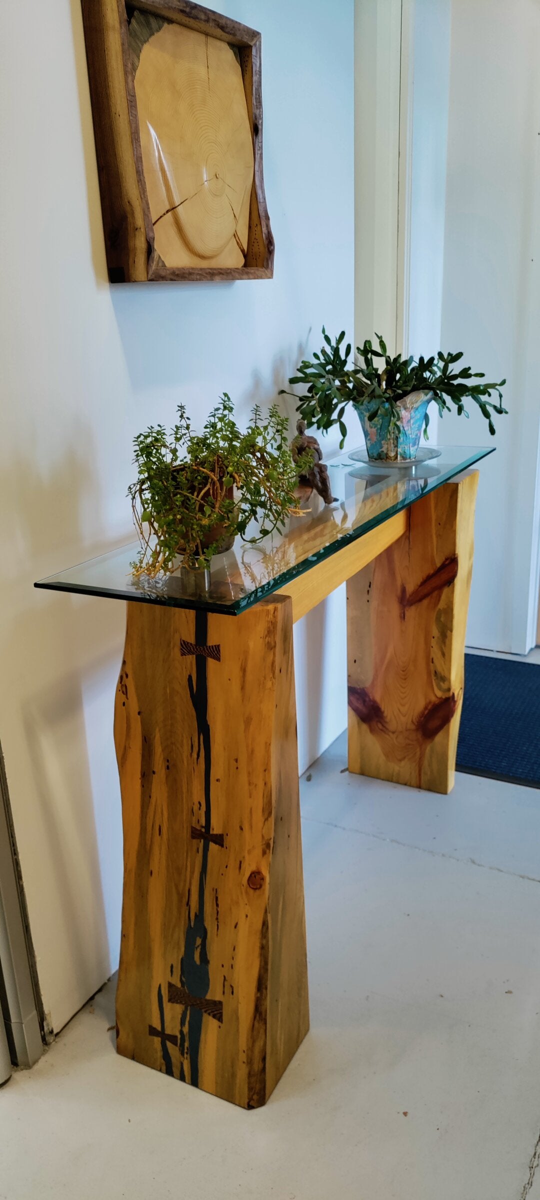 Divide Glass Top Console Table