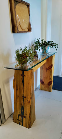 Divide Glass Top Console Table