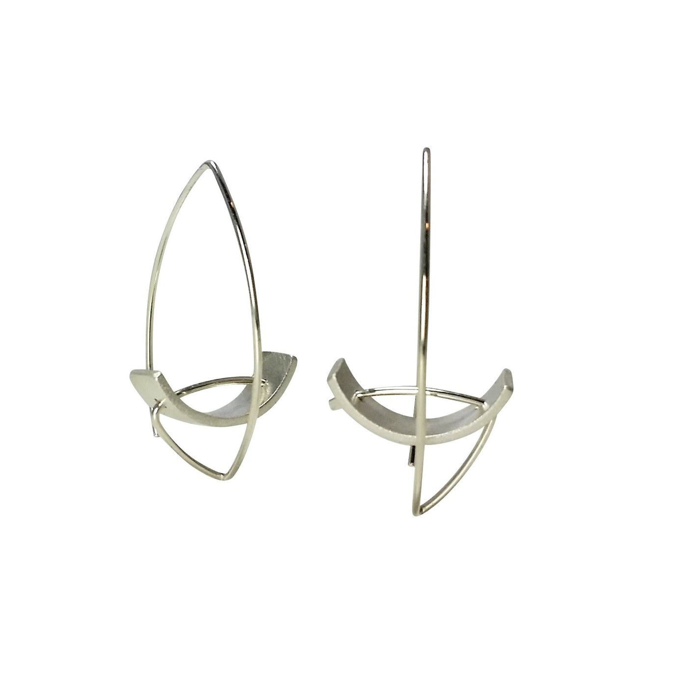 Matte Sterling Silver with Argentium Silver Ear Wire